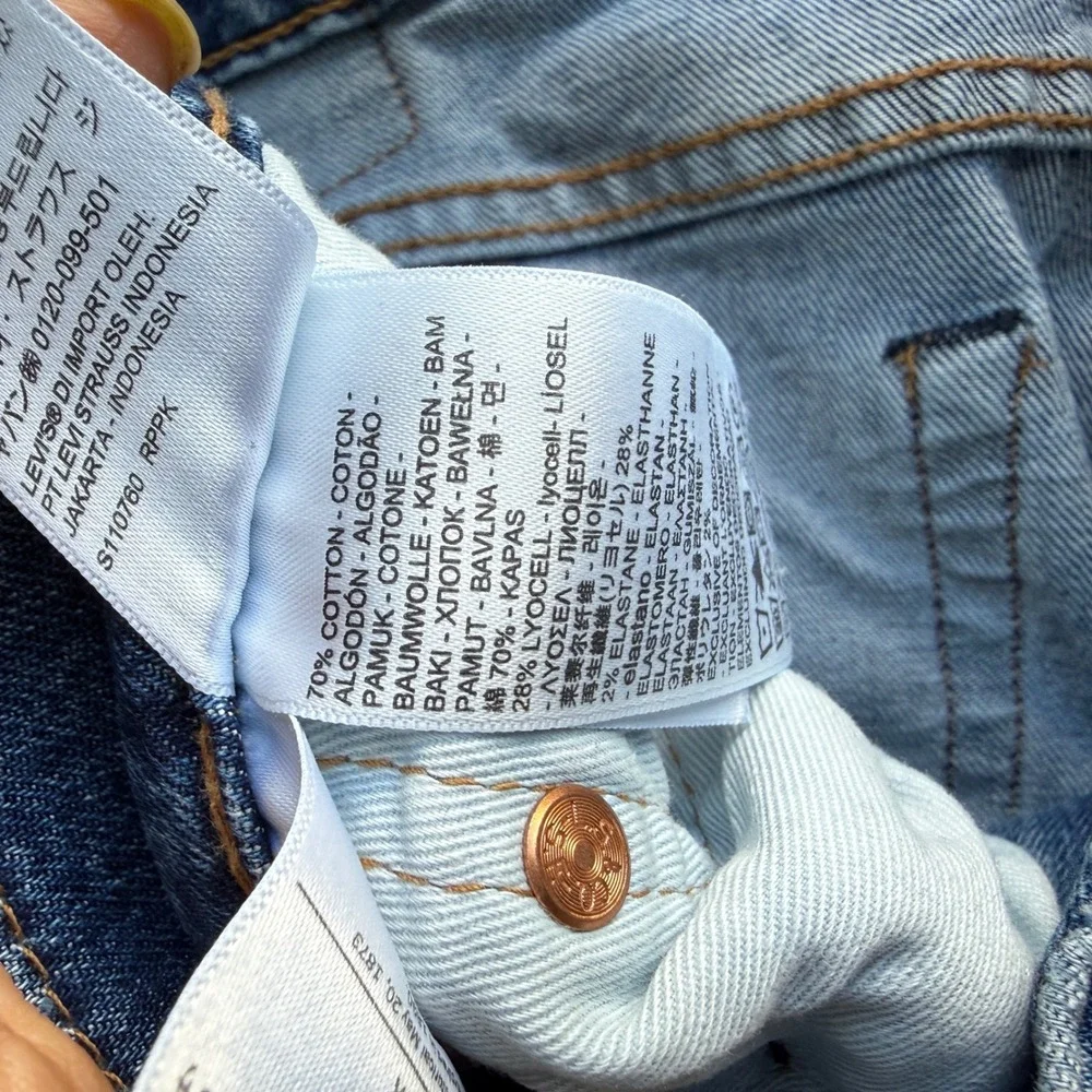 Levi's 514 Straight Fit Jeans Mens W34 L32 Blue Denim Cotton Blend
